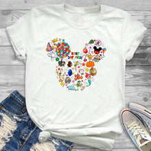 Load image into Gallery viewer, Fashion Floral Printed Women Tshirts Kawaii Ear Printed Woman Clothing Funny Shorts Sleeves Ladies Tops Femme Tees