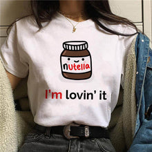 Load image into Gallery viewer, Nutella Kawaii Print T Shirt Women 90s Harajuku Ullzang Fashion T-shirt Graphic Cute Cartoon Tshirt Korean Style Top Tees Female
