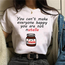 Load image into Gallery viewer, Nutella Kawaii Print T Shirt Women 90s Harajuku Ullzang Fashion T-shirt Graphic Cute Cartoon Tshirt Korean Style Top Tees Female
