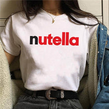 Load image into Gallery viewer, Nutella Kawaii Print T Shirt Women 90s Harajuku Ullzang Fashion T-shirt Graphic Cute Cartoon Tshirt Korean Style Top Tees Female
