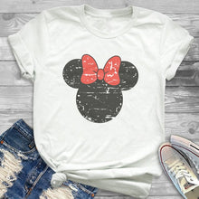 Load image into Gallery viewer, Fashion Floral Printed Women Tshirts Kawaii Ear Printed Woman Clothing Funny Shorts Sleeves Ladies Tops Femme Tees
