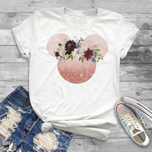 Load image into Gallery viewer, Fashion Floral Printed Women Tshirts Kawaii Ear Printed Woman Clothing Funny Shorts Sleeves Ladies Tops Femme Tees

