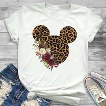 Load image into Gallery viewer, Fashion Floral Printed Women Tshirts Kawaii Ear Printed Woman Clothing Funny Shorts Sleeves Ladies Tops Femme Tees

