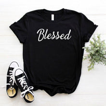 Load image into Gallery viewer, Blessed Letter Print T Shirt Women Short Sleeve O Neck Loose Tshirt 2020 Summer Fashion Women Tee Shirt Tops
