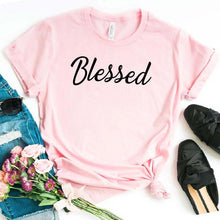 Load image into Gallery viewer, Blessed Letter Print T Shirt Women Short Sleeve O Neck Loose Tshirt 2020 Summer Fashion Women Tee Shirt Tops
